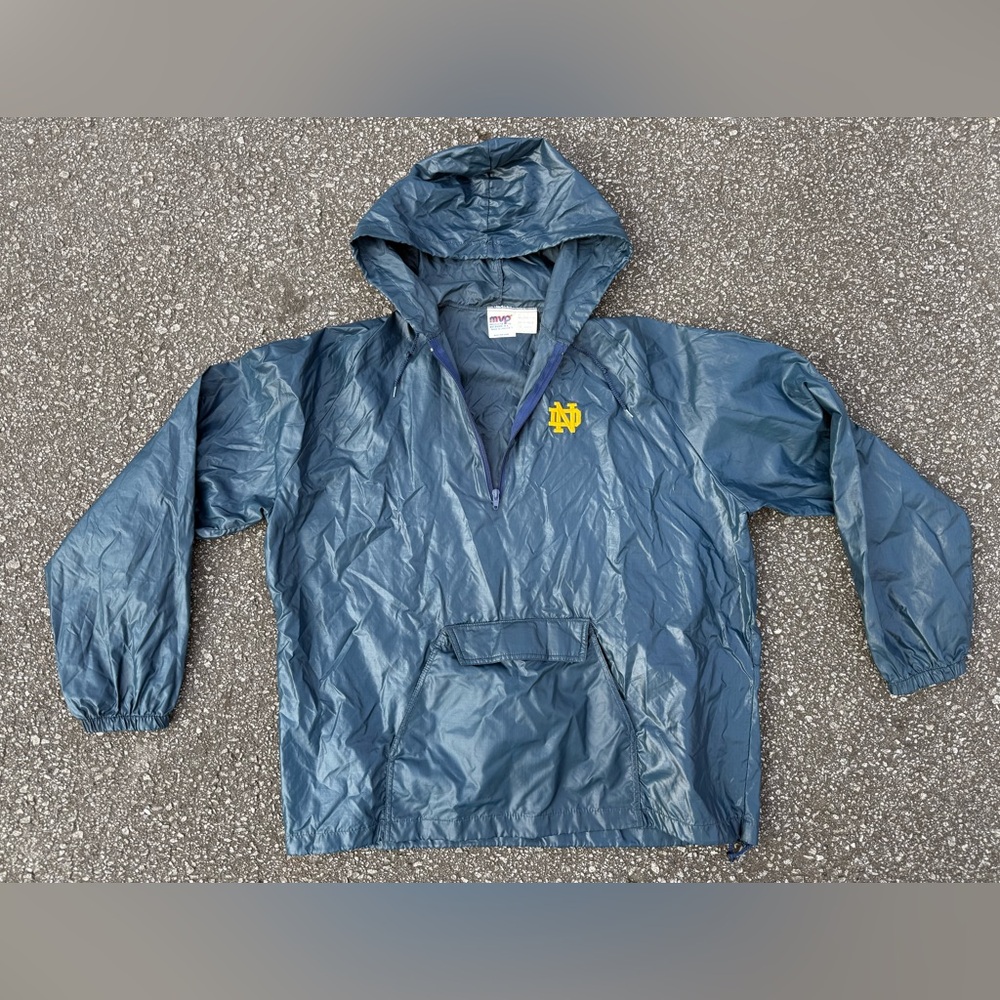 Vintage 80’s Notre Dame Fighting Irish Windbreaker Anorak Pullover Jacket